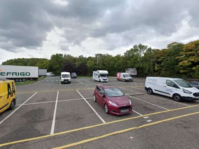 Tesla Supercharger in Eastbound United Kingdom of Great Britain and Northern Ireland